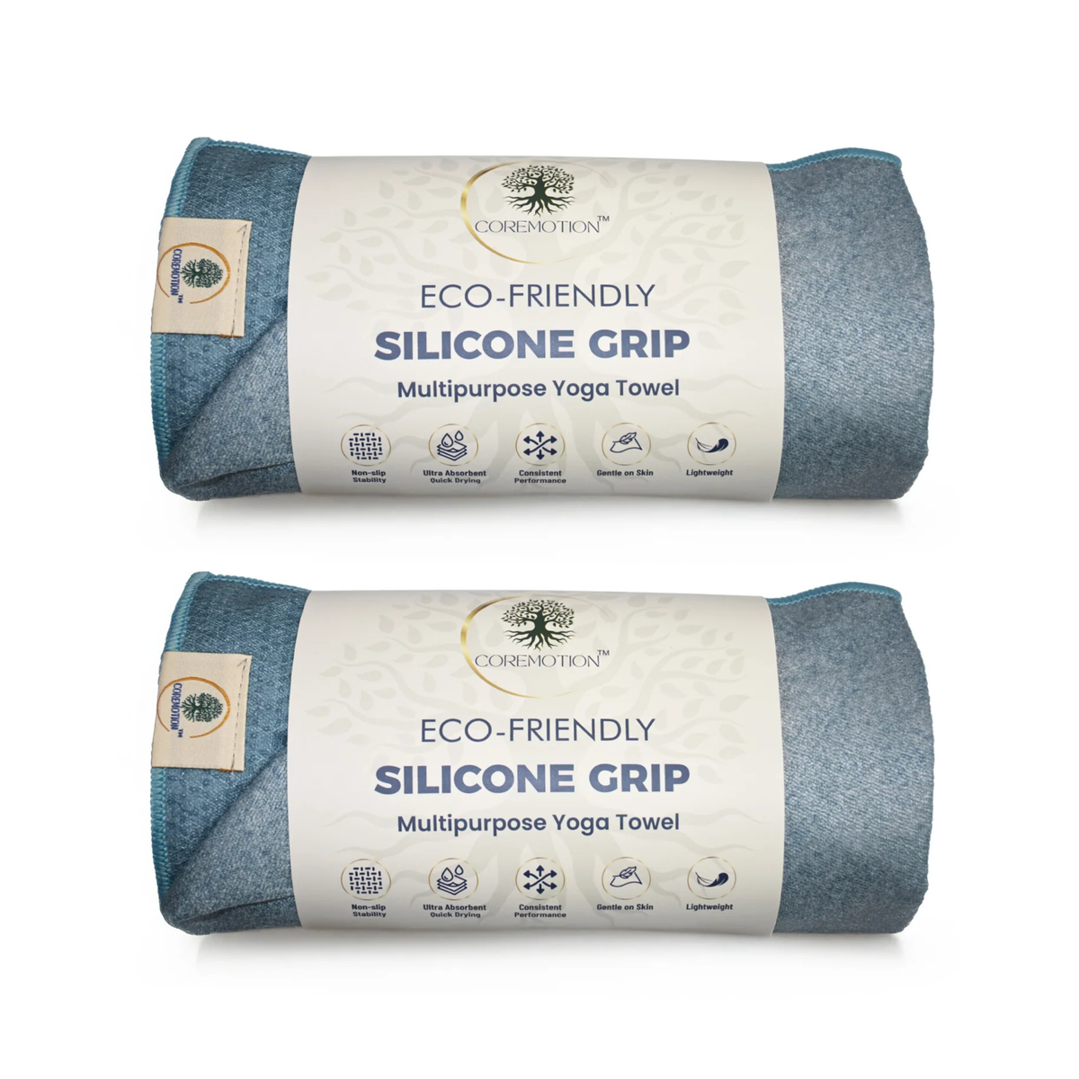 Travel-friendly yoga towel with enhanced grip and absorption