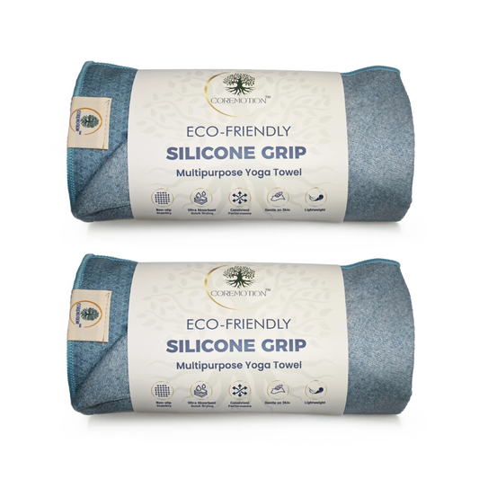 Pack of 2 - Mountain Non Slip Yoga Towel – Microfiber, Silicone Grip, (72"x26.5")