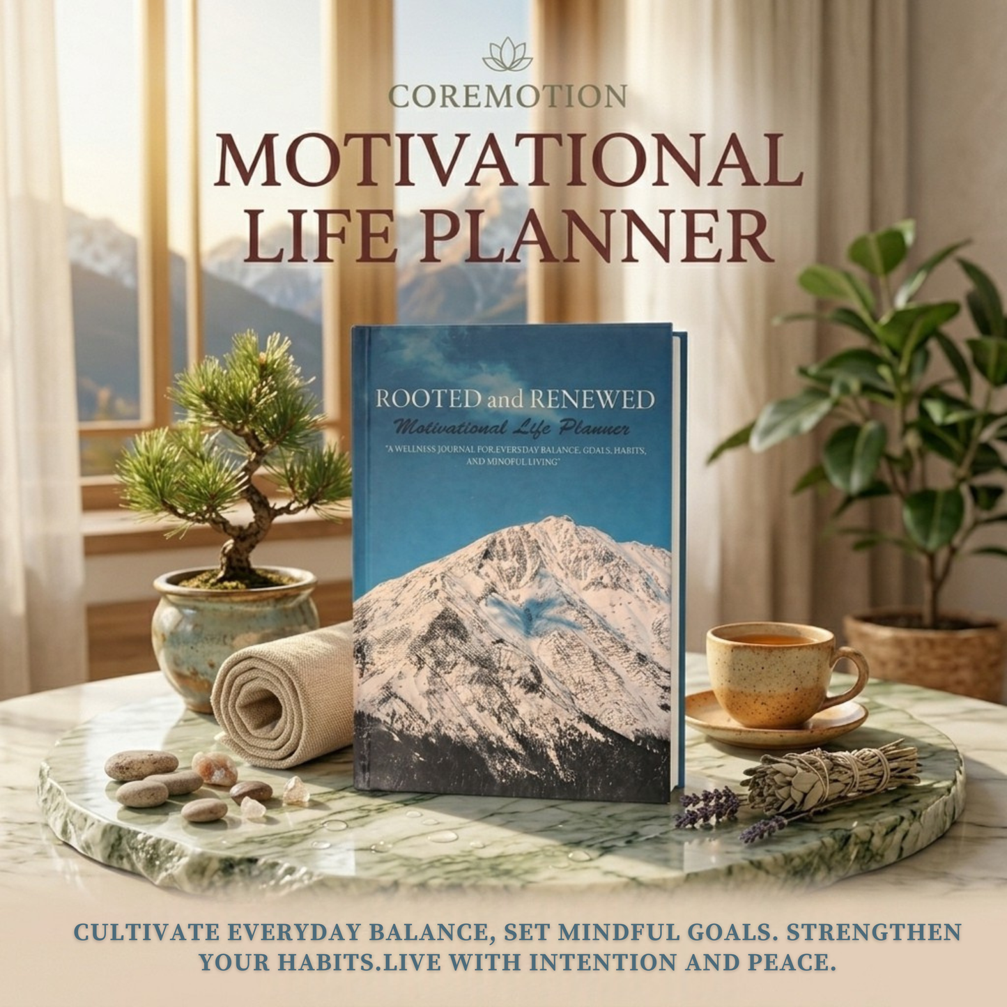 ROOTED and RENEWED Motivational Life Planner: A Wellness Journal for Everyday Balance, Goals, Habits, and Mindful Living