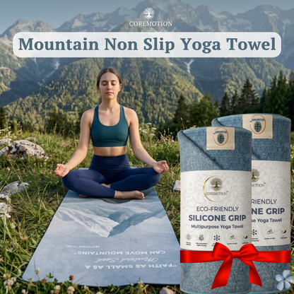 Pack of 2 - Mountain Non Slip Yoga Towel – Microfiber, Silicone Grip, (72"x26.5")