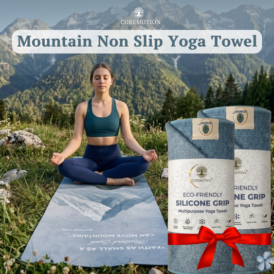 Pack of 2 - Mountain Non Slip Yoga Towel – Microfiber, Silicone Grip, (72"x26.5")
