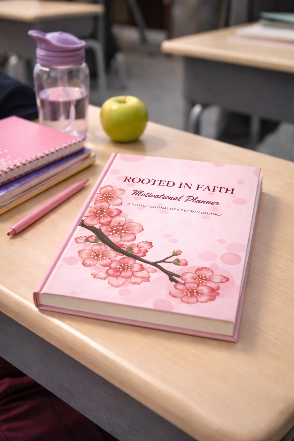Cherry Blossom motivational planner for achieving goals and building healthy habits