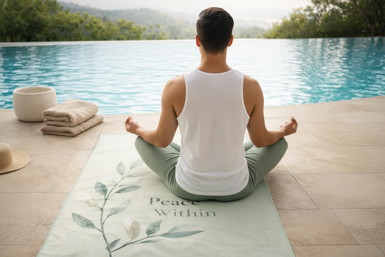 Comfortable yoga mat for balance, flexibility, and strength training