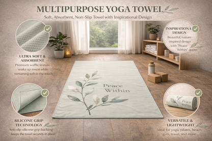 COREMOTION Peace Within non-slip yoga mat for home and studio practice