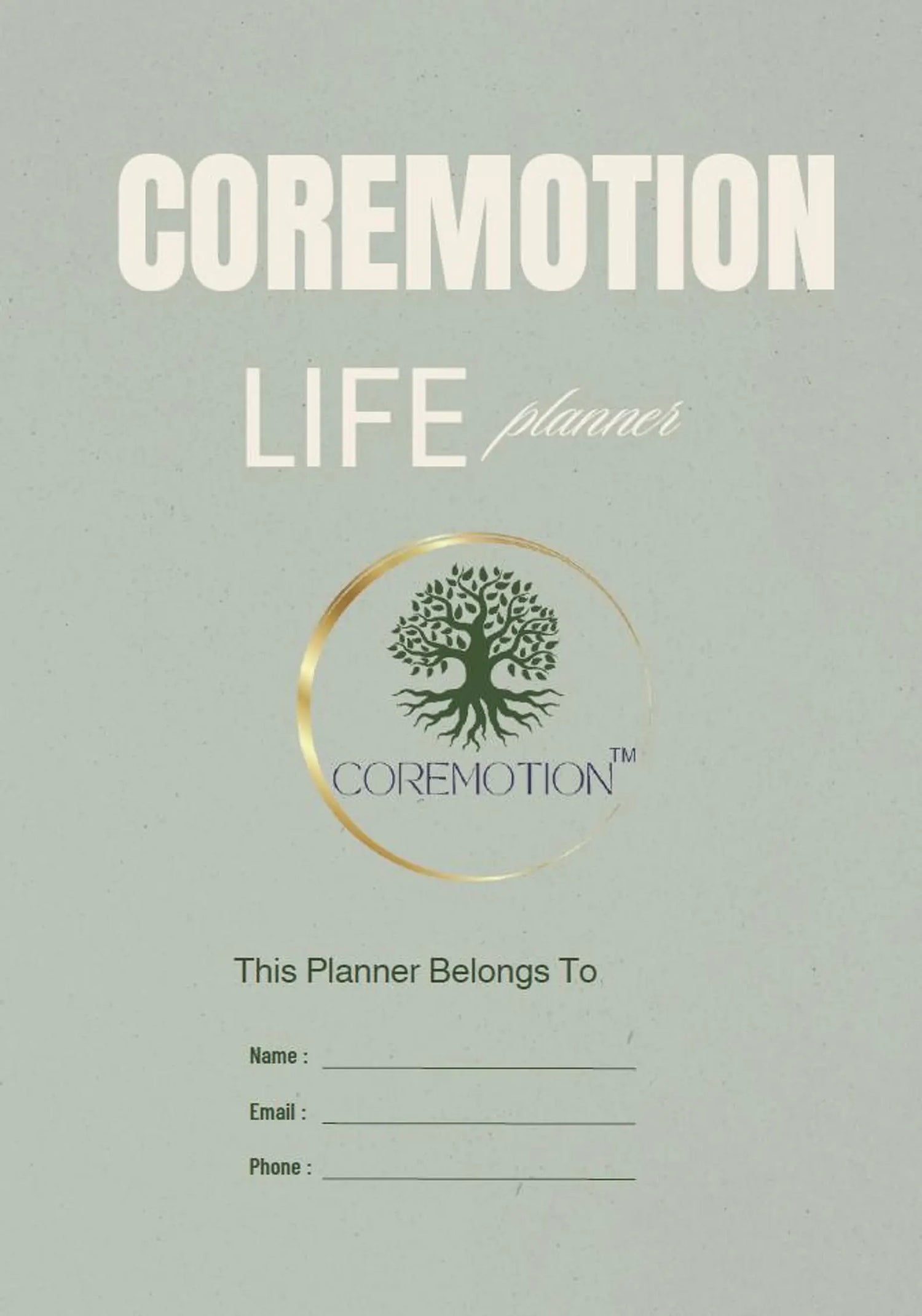 COREMOTION Life Planner Journal featuring daily planning, goal setting, habit tracking