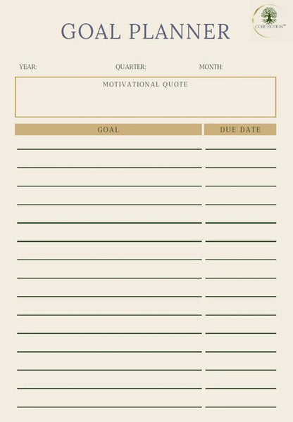 COREMOTION Life Planner Journal for daily organization and goal achievement