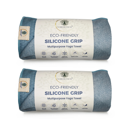 Travel-friendly yoga towel with enhanced grip and absorption