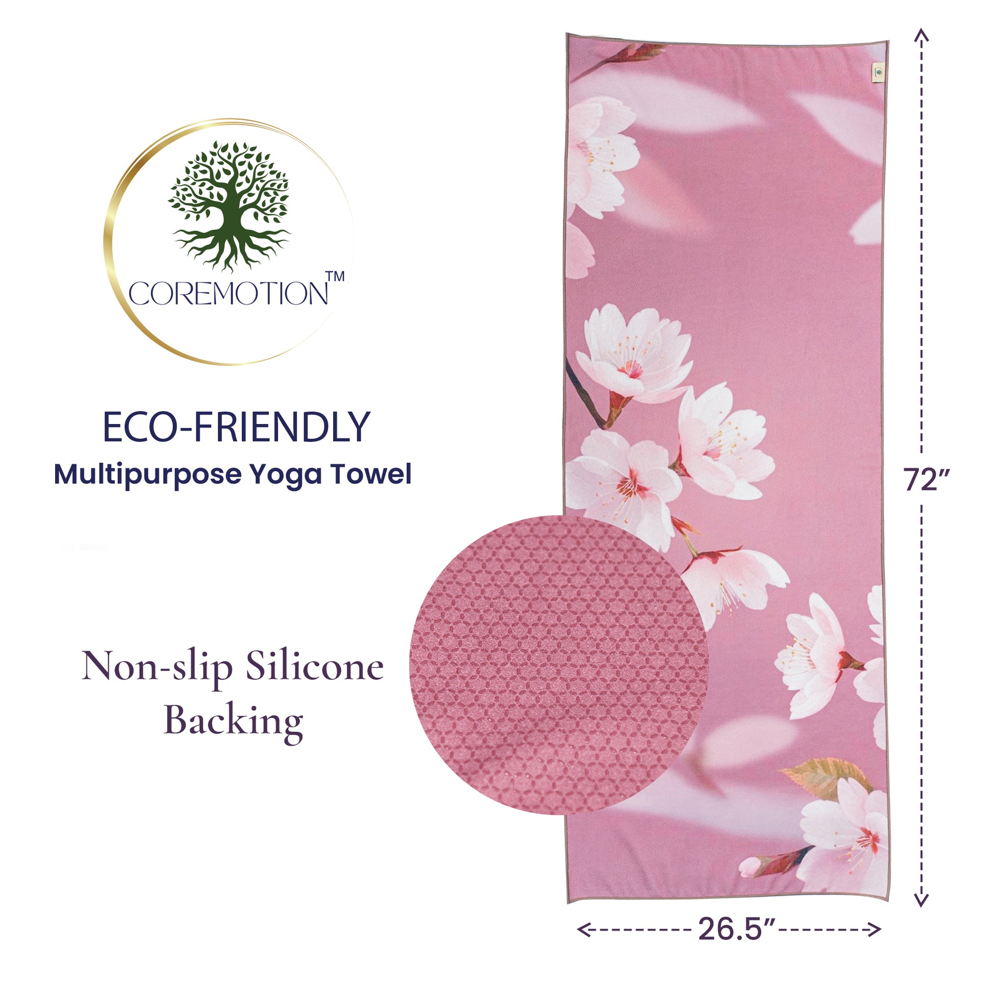 Reusable eco yoga mat with advanced grip technology for stable movement
