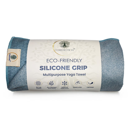 Mountain Non Slip Yoga Towel – Microfiber, Silicone Grip, (72"x 26.5")