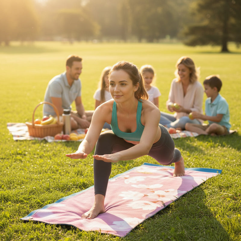 Lightweight exercise mat with enhanced grip and stability