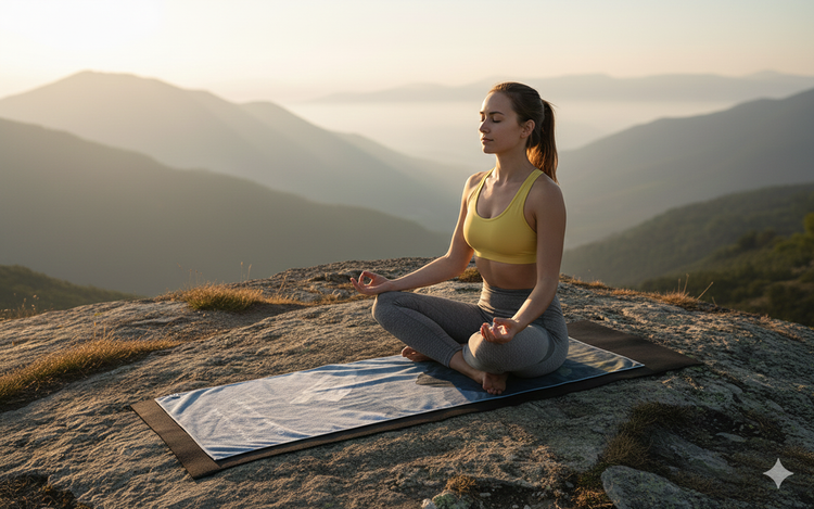 Professional yoga mat with superior floor grip