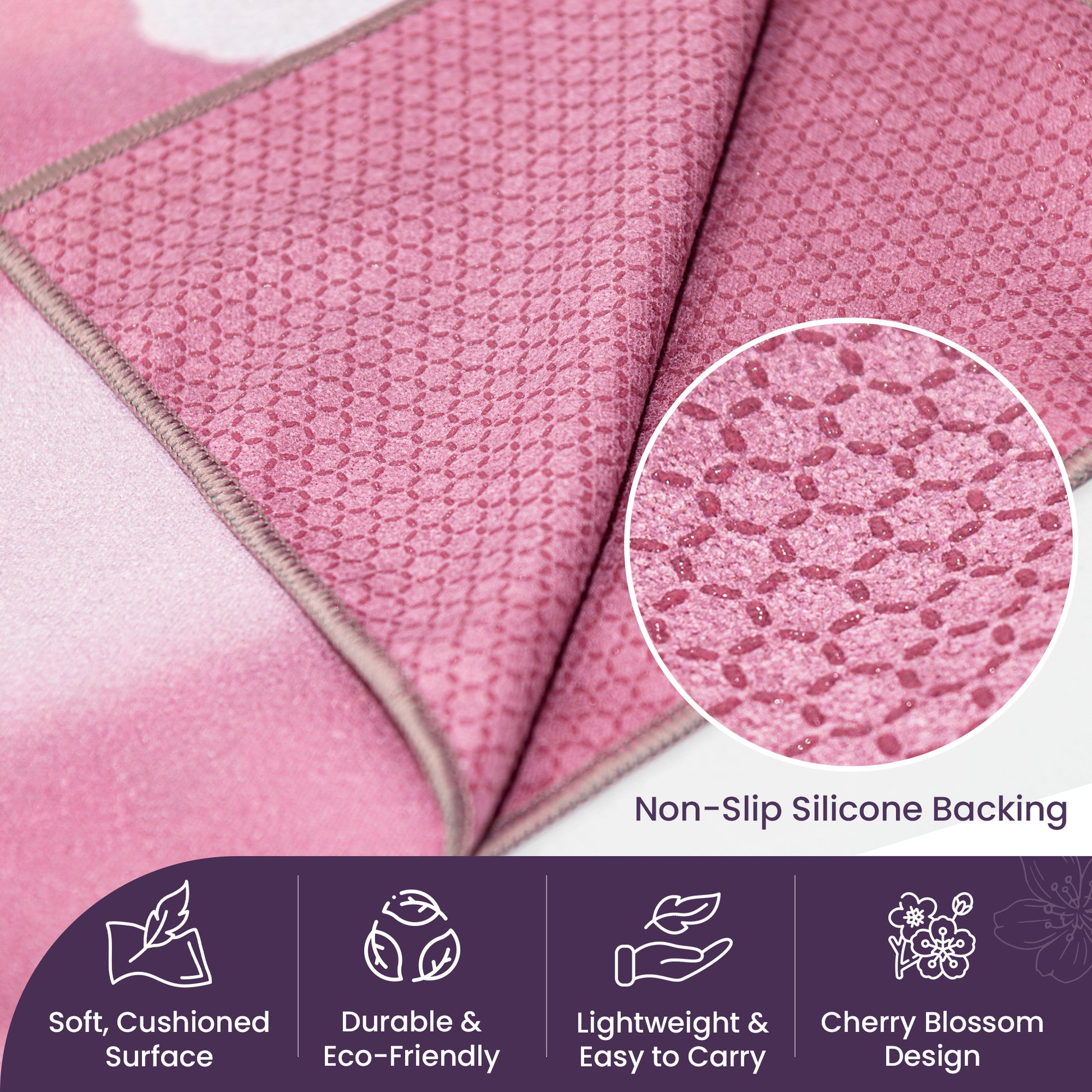 Non-slip silicone eco yoga mat for balance, strength, and flexibility training