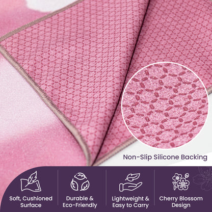 Non-slip silicone eco yoga mat for balance, strength, and flexibility training