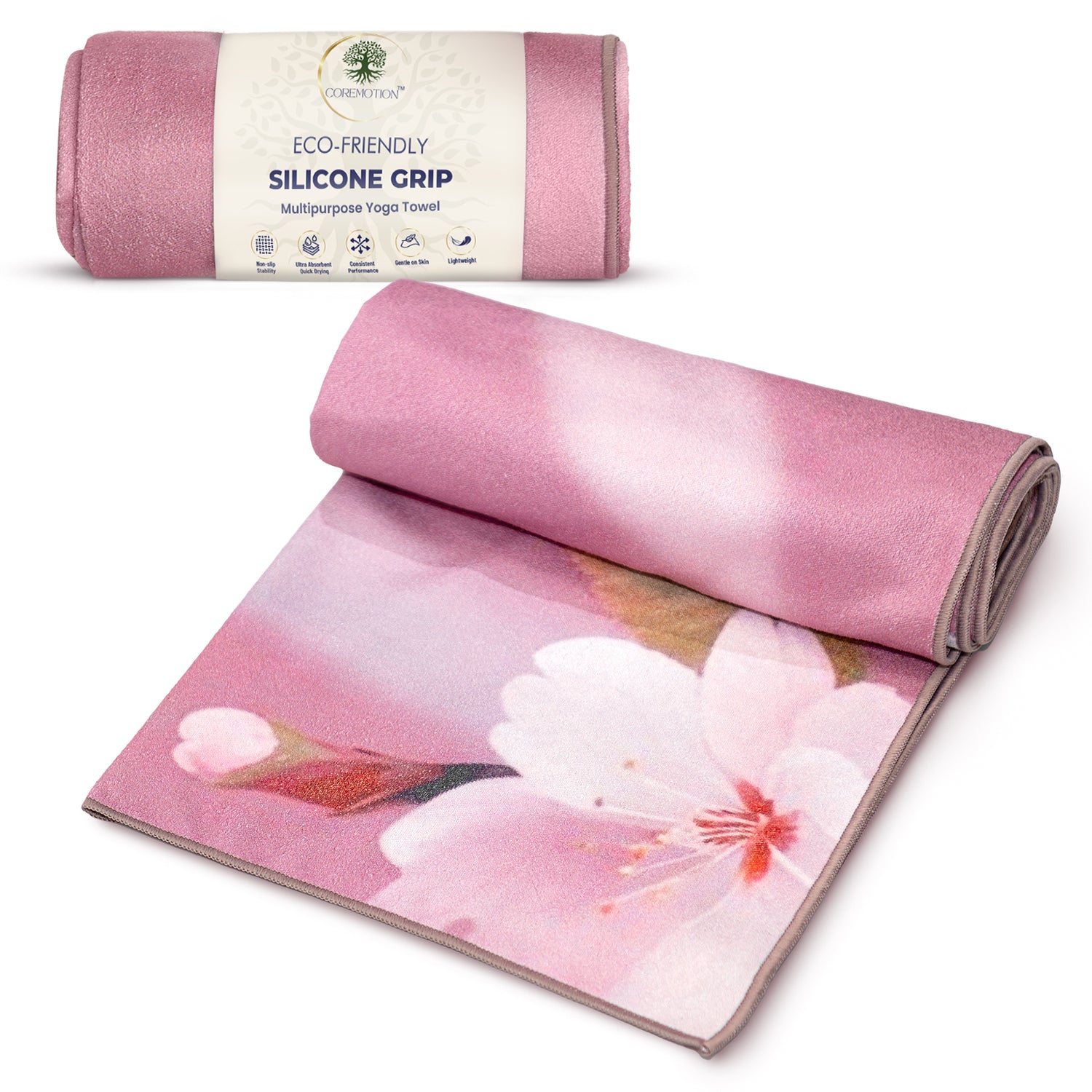 Sustainable yoga mat with high-traction silicone surface for Pilates, stretching, and training