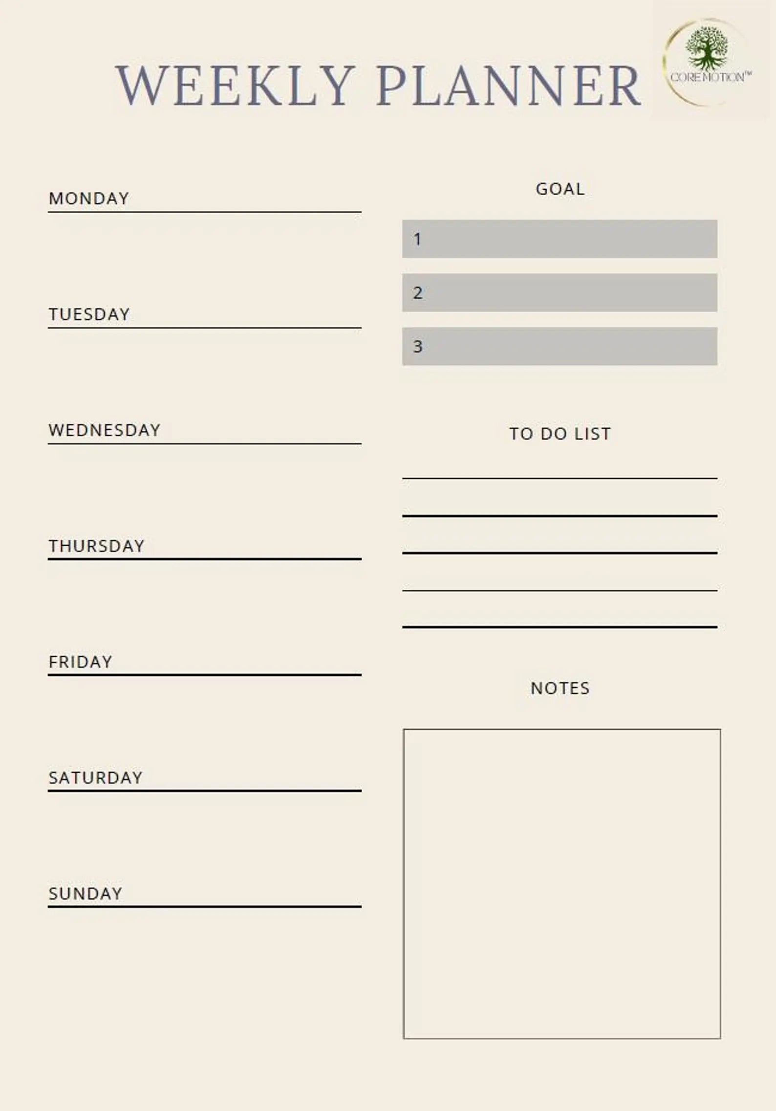 Personal development planner for achieving goals and building habits