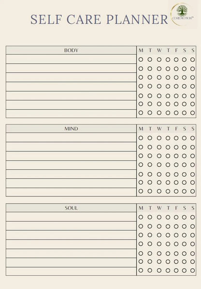 Self-care planner designed for wellness and mindful living