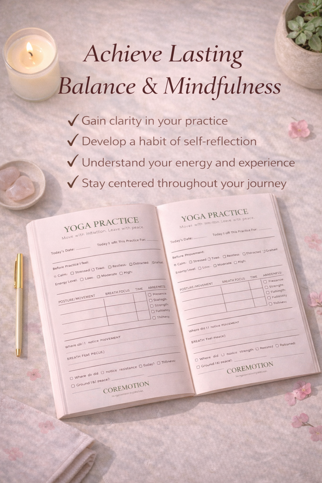 Inspirational planner for building positive habits and achieving goals